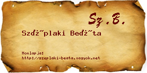 Széplaki Beáta névjegykártya
